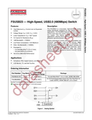 FSUSB23L10X datasheet  